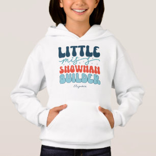 Kleine Schneemann-Erbauerin Retro-Weihnachten Hoodie