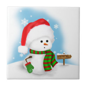 Kleine Schneemann-Fliese Fliese