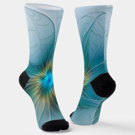Kleine Schönheit Moderne Blaue Goldene Fraktal-Kun Socken