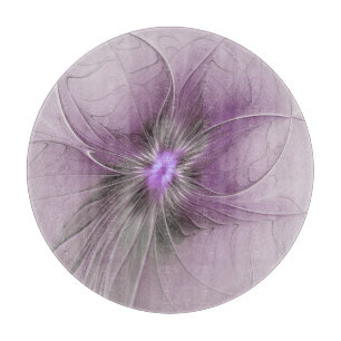 Kleine Schönheit Moderne Mauve Grau Fraktale Kunst Schneidebrett