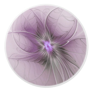 Kleine Schönheit Moderne Mauve Graue Fractal-Kunst Keramikknauf