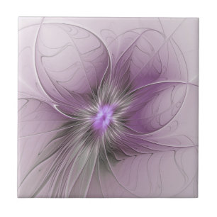 Kleine Schönheit Moderne Mauve Graue Fraktal-Kunst Fliese