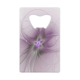 Kleine Schönheit Moderne Mauve Graue Fraktal-Kunst Geldbeutel Flaschenöffner