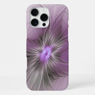 Kleine Schönheit Moderne Mauve Graue Fraktal-Kunst iPhone 16 Pro Max Hülle