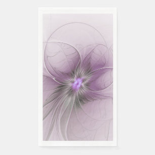 Kleine Schönheit Moderne Mauve Graue Fraktal-Kunst Serviette