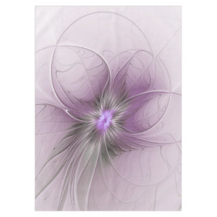 Kleine Schönheit Moderne Mauve Graue Fraktal-Kunst Tischdecke