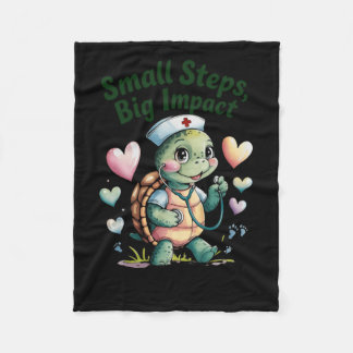 Kleine Schritte Big Impact Nurse Turtle Art Sticke Fleecedecke