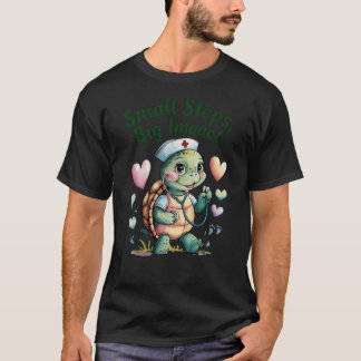 Kleine Schritte Big Impact Nurse Turtle Art Sticke T-Shirt