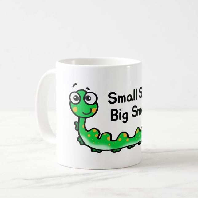 Kleine Schritte Big Smarts Raupe Cartoon Kaffeetasse (Vorderseite Links)