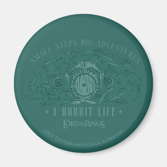 Kleine Schritte, große Abenteuer - Ein Hobbit-Lebe Magnet (Vorne)