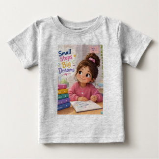 Kleine Schritte Große Träume Süße Kinder Lernmotiv Baby T-shirt