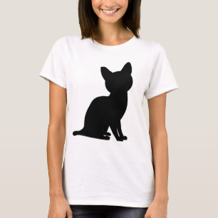 KLEINE SCHWARZE CAT ART T - SHIRT T-SHIRTS
