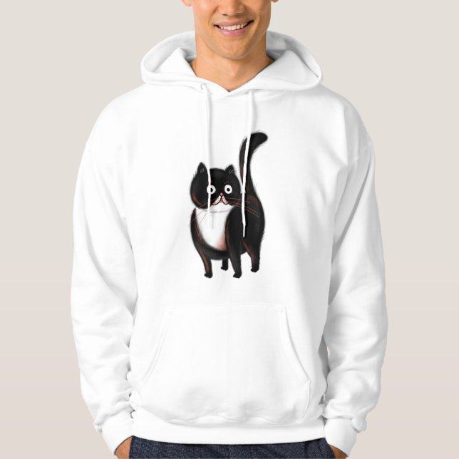 Kleine Schwarze Katze Hoodie (Vorderseite)