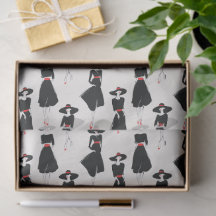 Kleine Schwarze Kleid Mode Linie Kunst Muster