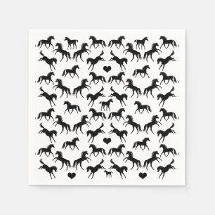 Kleine schwarze Pferdepapierservietten Serviette