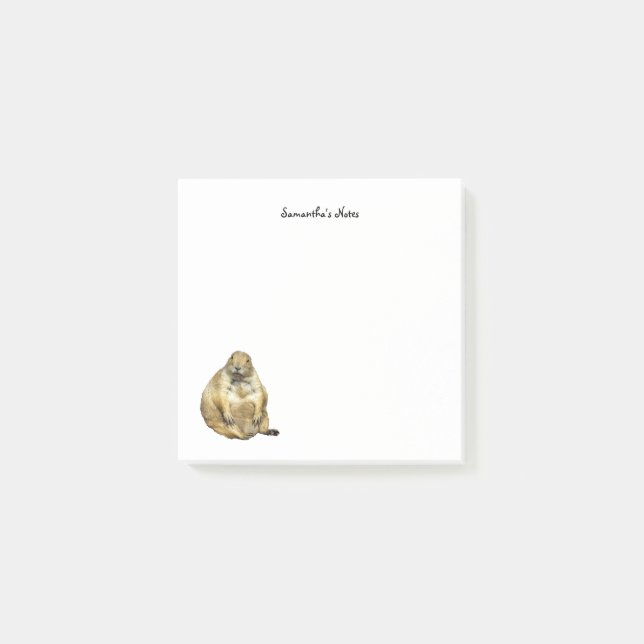 Kleine schwarzgezegelte Prairie-HundHinweistafeln Post-it Klebezettel (Vorderseite)