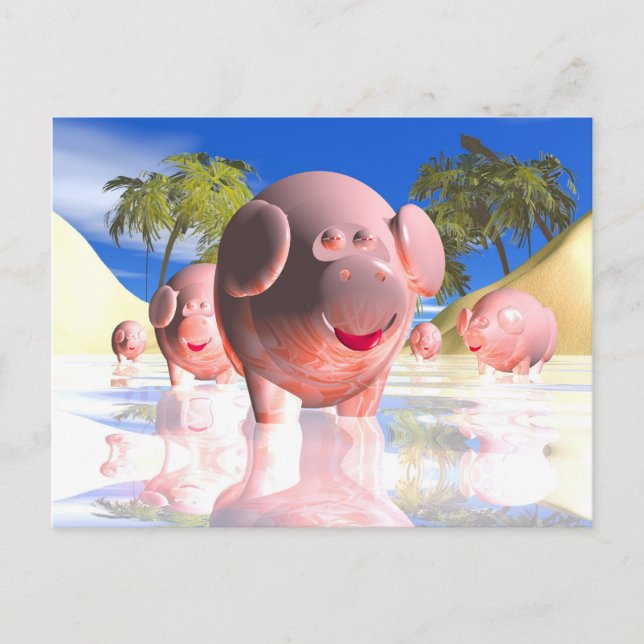 Kleine Schweine Postkarte (Vorderseite)