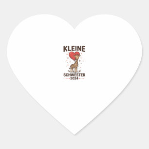 Kleine Schwester 2024 Niedliche Giraffen-Schwester Herz-Aufkleber