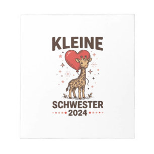 Kleine Schwester 2024 Niedliche Giraffen-Schwester Notizblock