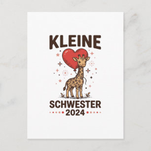 Kleine Schwester 2024 Niedliche Giraffen-Schwester Postkarte