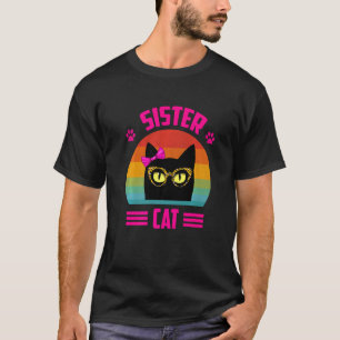 Kleine Schwester Ca Mit Leopardenbrille Retro-Katz T-Shirt