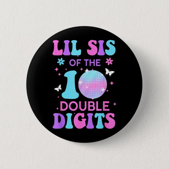 Kleine Schwester des Geburtstagsmädchens Doppelte  Button (Vorderseite)