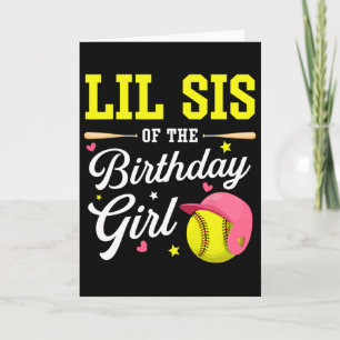 Kleine Schwester des Geburtstagsmädchens Softball  Karte