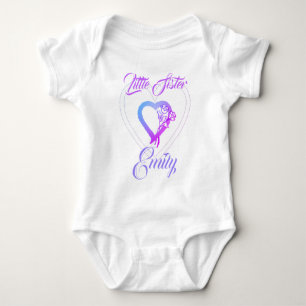 Kleine Schwester Große Schwester Florales Herz Baby Strampler