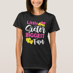 Kleine Schwester größter Fan Softball Schwester Te T-Shirt