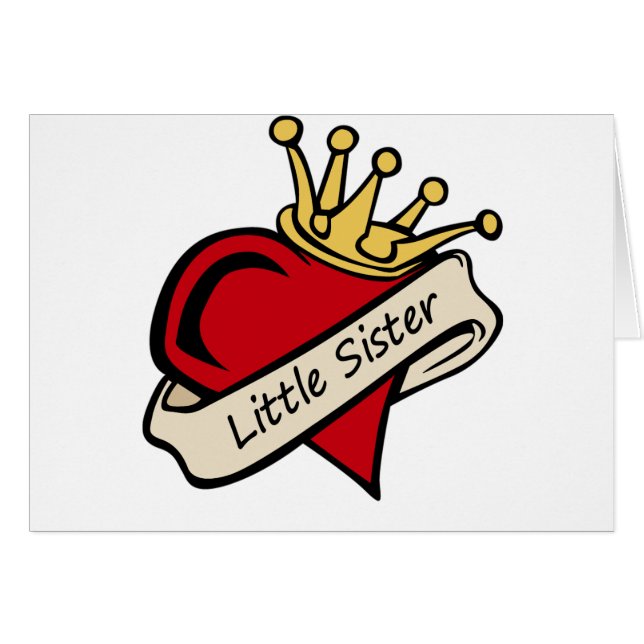 Kleine Schwester-Herz-Tätowierung (Vorderseite (Horizontal))