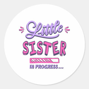 Kleine Schwester im Gange Runder Aufkleber