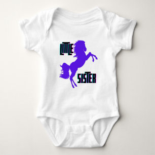 Kleine Schwester Lila Pony Baby Strampler