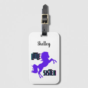 Kleine Schwester Lila Pony Gepäckanhänger