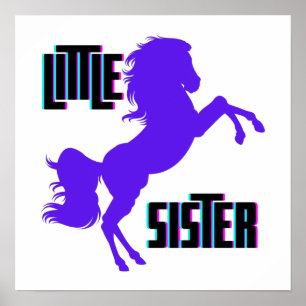 Kleine Schwester Lila Pony Poster
