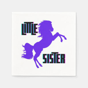 Kleine Schwester Lila Pony Serviette