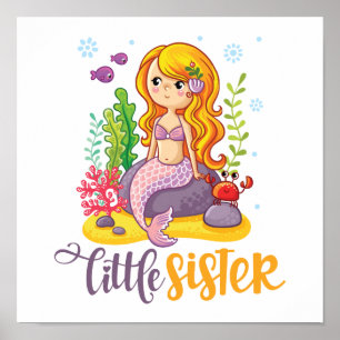 Kleine Schwester 🧜‍♀️ Meerjungfrau Poster