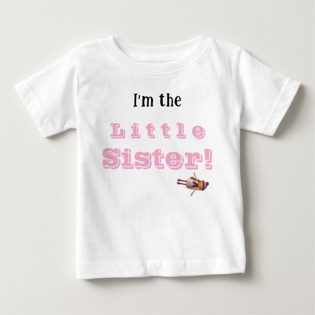 Kleine Schwester mit Age Baby T - Shirt (Vorderseite)