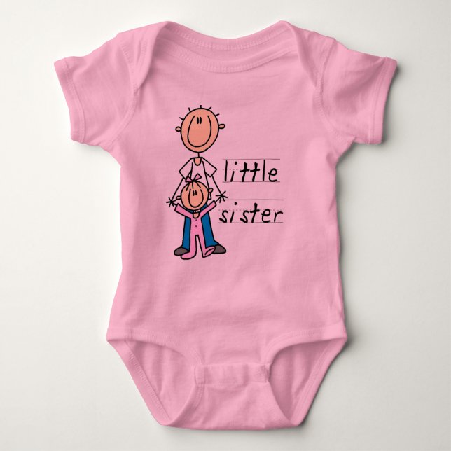 Kleine Schwester mit Big Brother T - Shirt und Ges (Vorderseite)