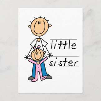 Kleine Schwester mit Big Brother T - Shirt und Ges Postkarte