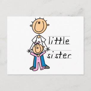 Kleine Schwester mit Big Brother T - Shirt und Ges Postkarte