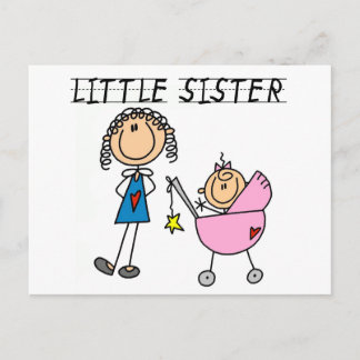 Kleine Schwester mit großen Sis-Hemden Postkarte
