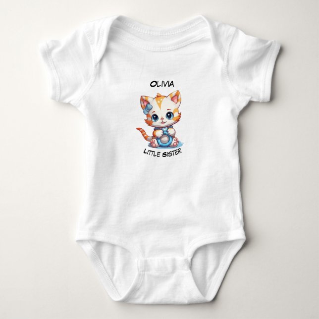 Kleine Schwester Personalisiert Baby Bodysuit Strampler (Vorderseite)