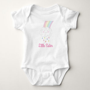 Kleine Schwester Streusel Regenbogen Regentropfen  Baby Strampler