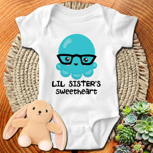 Kleine Schwester Süße Kawaii Blauer Oktopus Baby Strampler