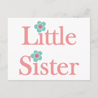 kleine Schwester, türkisfarben und rosa Blume Postkarte