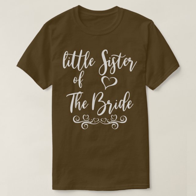 Kleine Schwester von Braut und Groom Hochzeitssach T-Shirt (Design vorne)