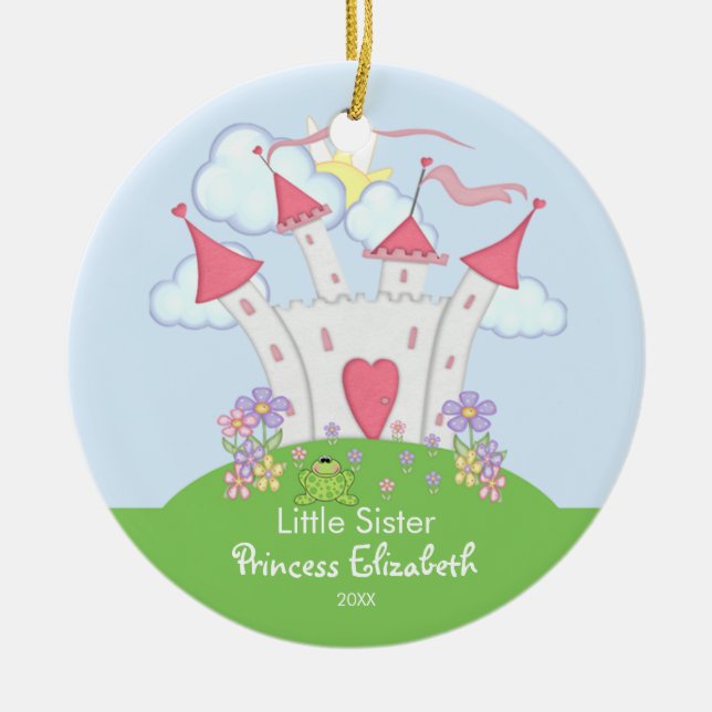 Kleine Schwester-Weihnachtsverzierung Keramik Ornament (Vorne)