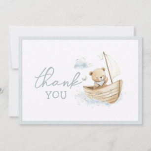 Kleine Segelbär-Baby-Shower-Karte Dankeskarte