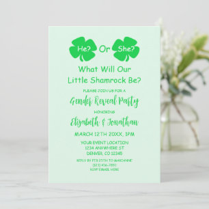 Kleine Shamrock Geschlechtsenthüllung Einladung