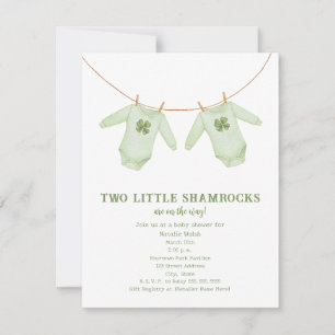 Kleine Shamrocks Zwillinge St. Patrick Jungen Baby Einladung